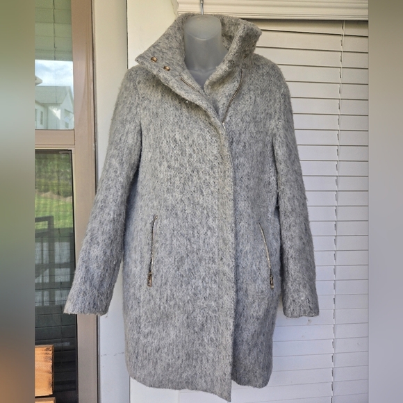 H&M Women's Wool Blend Zip Front Coat, Gray, Size 2 - Picture 3 of 15